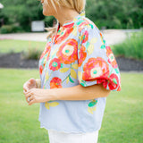 Edie Top, Poppy Patch Blueberry