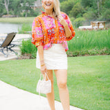 She Is The Moment Top, Fuschia Multi