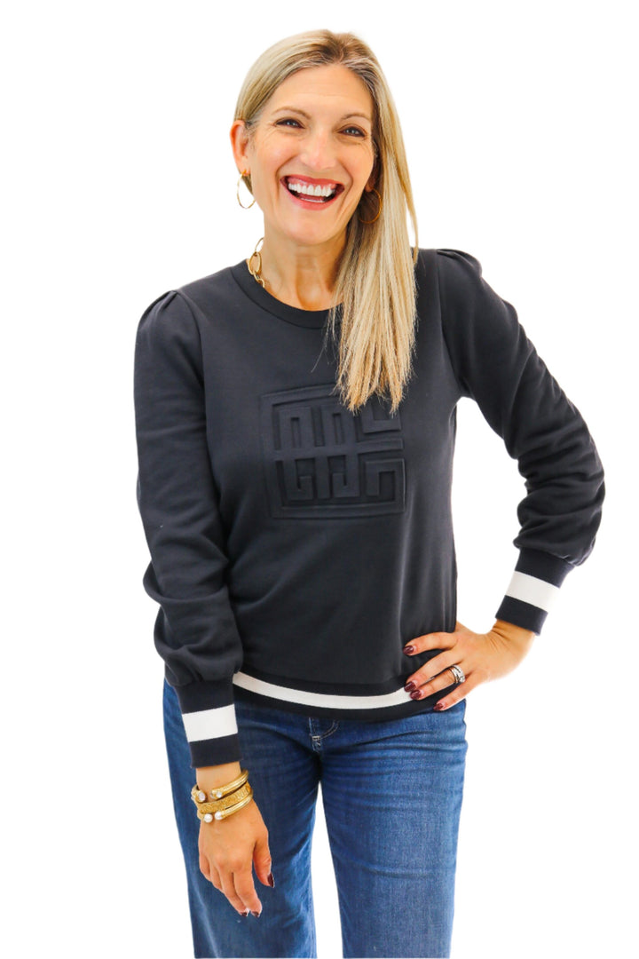 Julia Pullover, Black French Terry