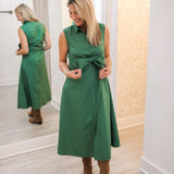 Palm Court Midi Dress, Olive