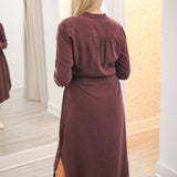Flowy Hem Maxi Dress, Pinot Noir