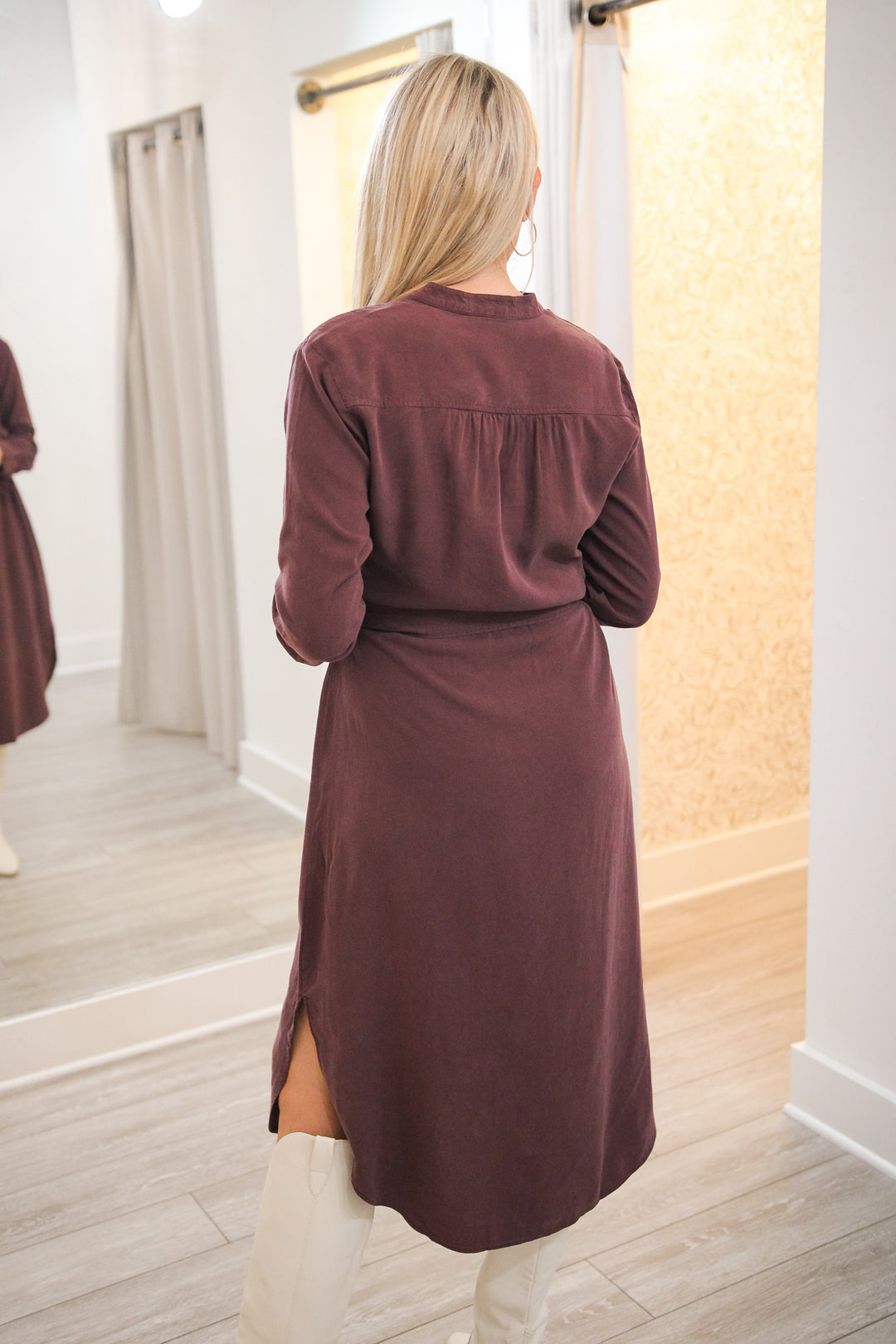 Flowy Hem Maxi Dress, Pinot Noir