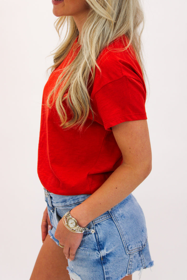 Modern Slub Tee, Cabana Red
