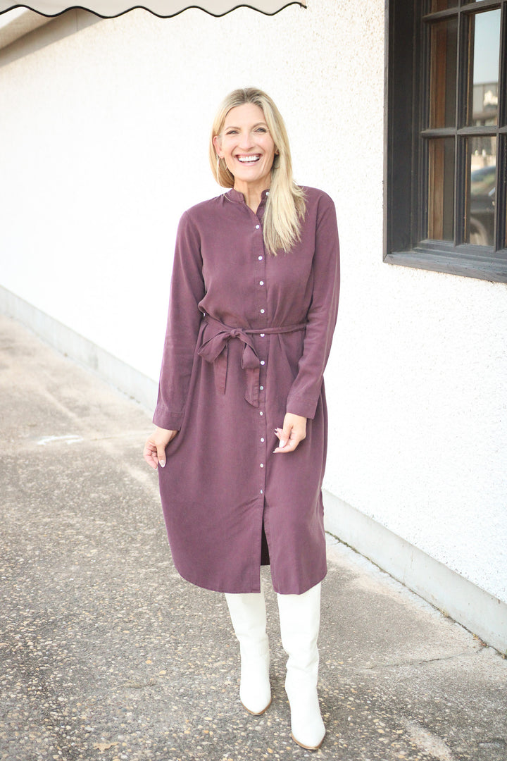 Flowy Hem Maxi Dress, Pinot Noir