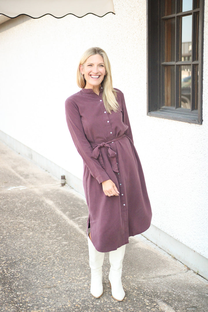 Flowy Hem Maxi Dress, Pinot Noir