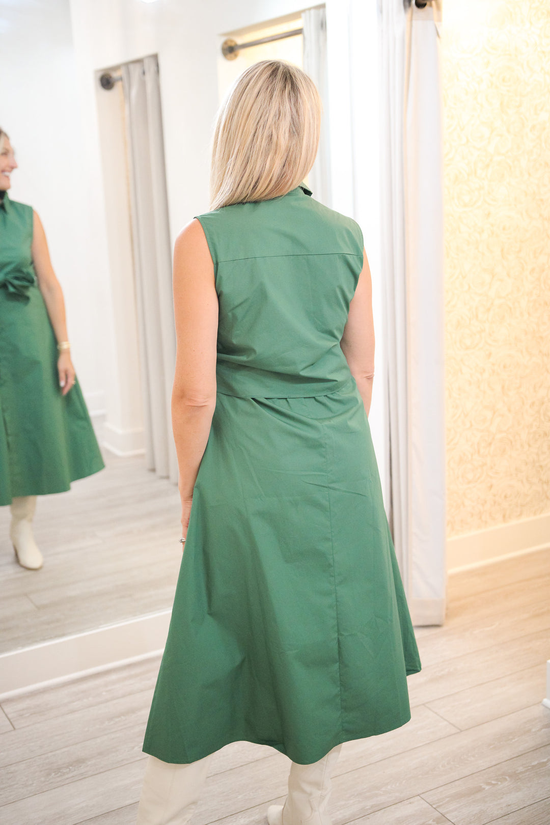 Palm Court Midi Dress, Olive