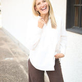 Elevated Poplin Button Up Shirt, White