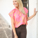 Billie Blouse, Pressed Floral