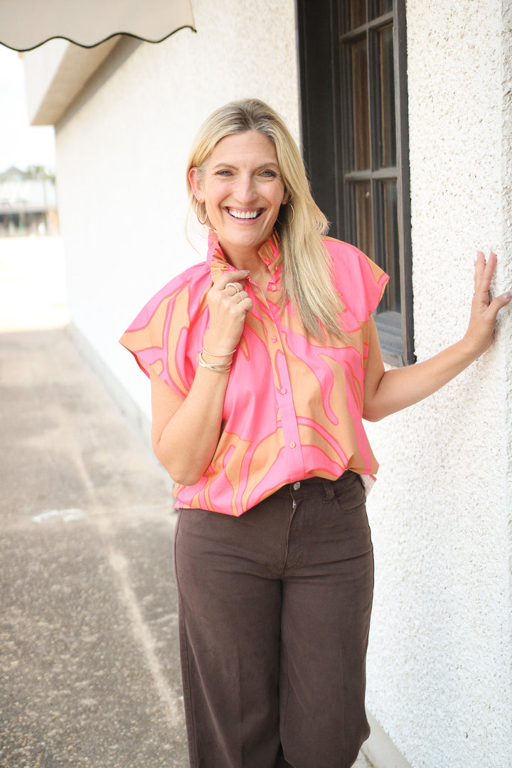 Billie Blouse, Pressed Floral
