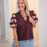 Campus Classic Blouse, Maroon