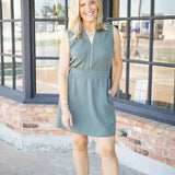 Polyanna Half-Zip Dress, Thyme