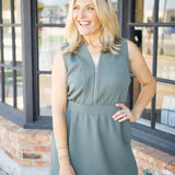 Polyanna Half-Zip Dress, Thyme