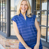 Navy Float Top, Cream/Navy