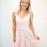 Finny Cotton Luna Rosa Fleur Mini Dress, Apple Blossom