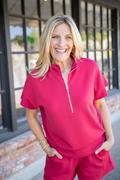 Ritchie Short Sleeve Sweat, Rich Raspberry