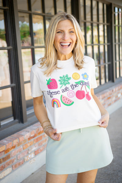 These Are The Days Crop Tee, Off-White