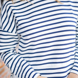 Spanx Airessentials® Crewneck Long Sleeve Top, Yatch Stripe Navy