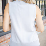 Freida V-Neck Tank, Blue Clay
