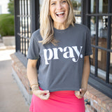 Pray. Puff Crop Tee, Pepper