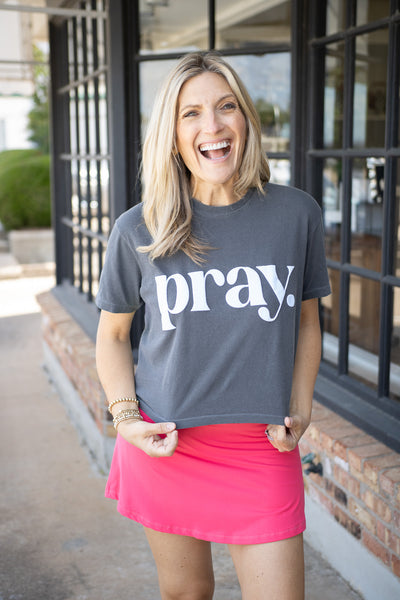 Pray. Puff Crop Tee, Pepper