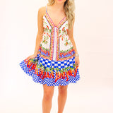 Picnic Peppers Ainika Organic Cotton Mini Dress, Off White