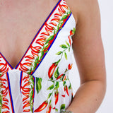 Picnic Peppers Ainika Organic Cotton Mini Dress, Off White