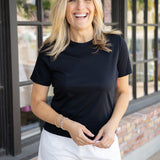 SPANX® Lightweight Cotton Crewneck Tee, Classic Black