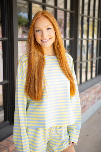 Lemon Spritz Sweatshirt, Blue/Yellow
