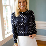 Love Me Dot Sweater Top, Black/White