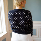 Love Me Dot Sweater Top, Black/White