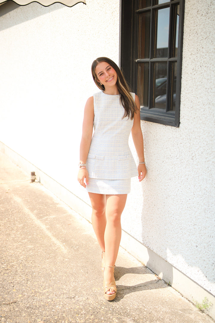 Don't Think Twice Mini Dress, Light Blue