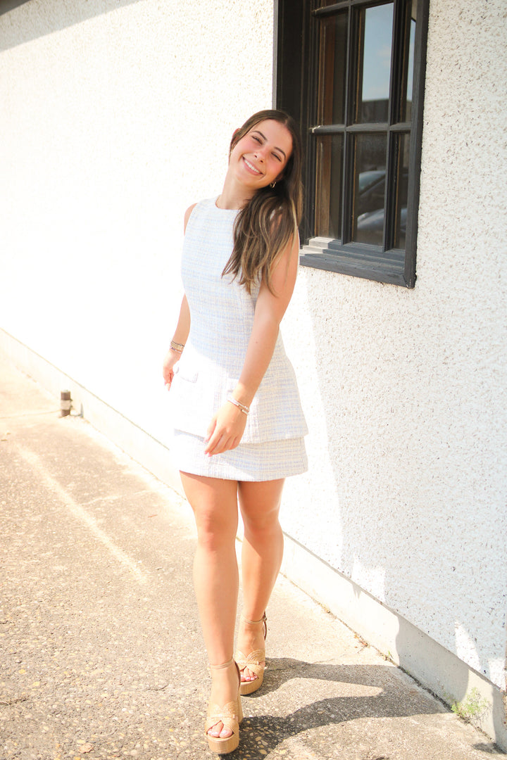 Don't Think Twice Mini Dress, Light Blue