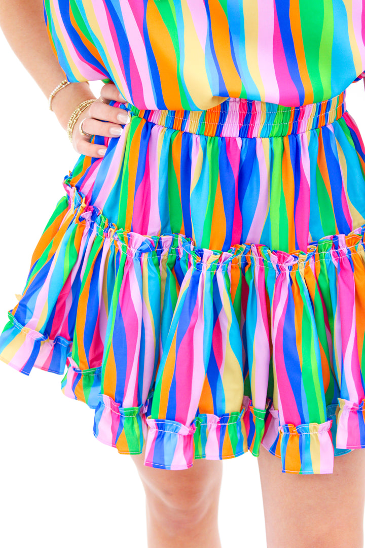 Monet Mini Dress, Summer Rainbow