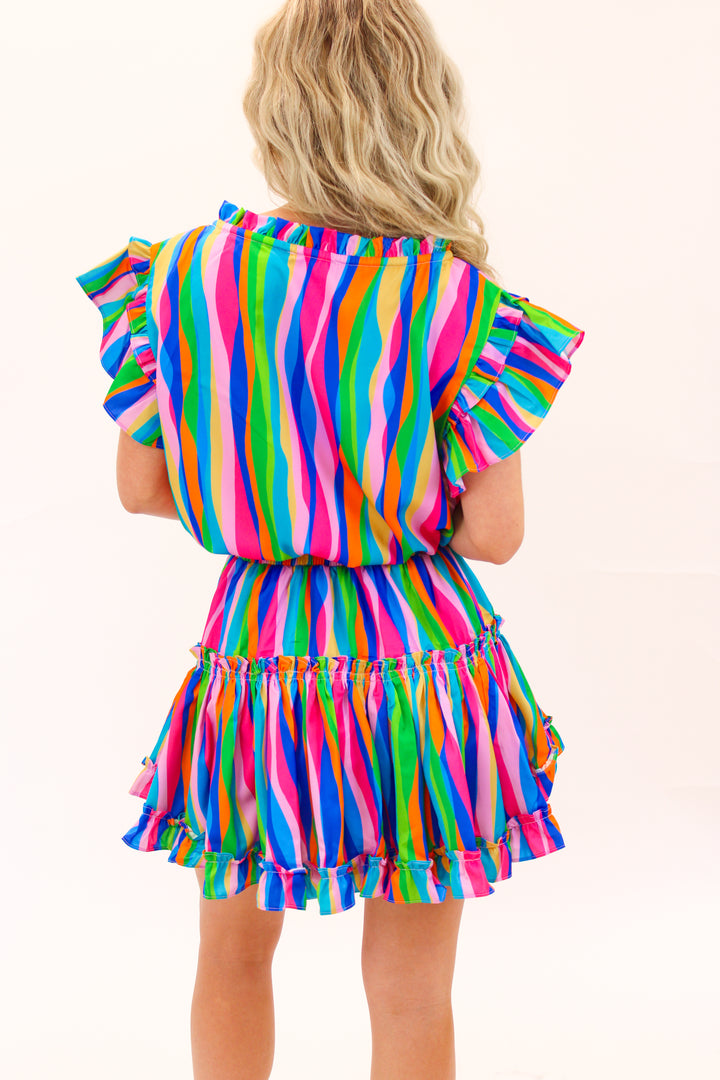 Monet Mini Dress, Summer Rainbow