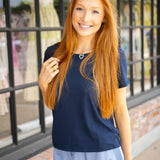 Junie Cotton Tee Shirt, Eclipse