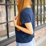 Junie Cotton Tee Shirt, Eclipse