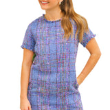 Ria Tweed Dress, Blue