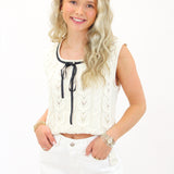 Sunday Stitch Knit Top, Ivory