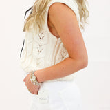 Sunday Stitch Knit Top, Ivory
