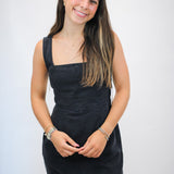 Fitted Mini Dress, Dark Graphite Wash