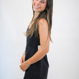 Fitted Mini Dress, Dark Graphite Wash