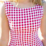 Cherry Pie Checkered Dress, Red