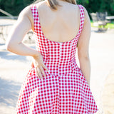 Cherry Pie Checkered Dress, Red