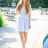 Miette Dress, Pale Blue Check
