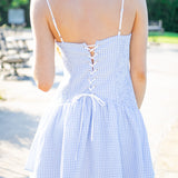 Miette Dress, Pale Blue Check