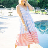 Liberty Lane Midi Dress, Multi Stripe