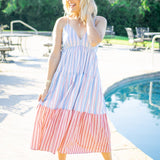 Liberty Lane Midi Dress, Multi Stripe
