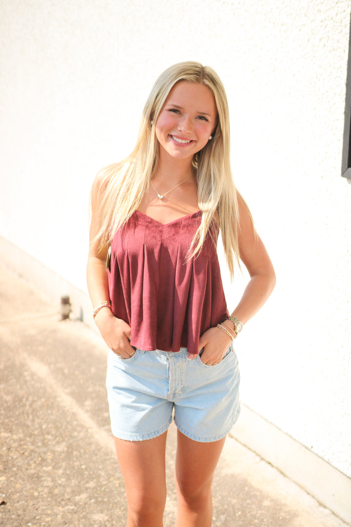 Take A Chance Top, Maroon