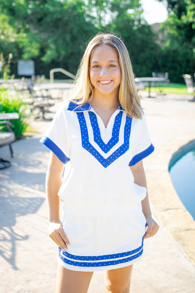 Mist and Moonlight Top, Off White/Blue