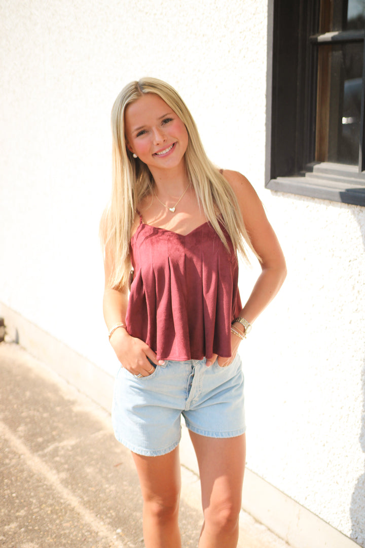 Take A Chance Top, Maroon